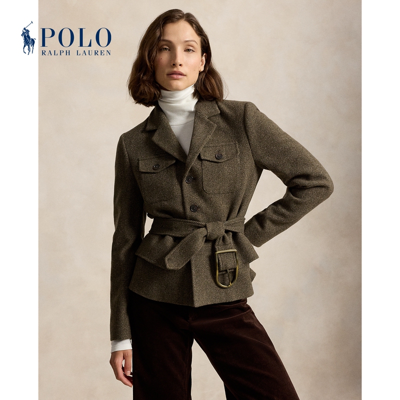 Ralph Lauren/Ralph Lauren Women's 26 Autumn Slim Fit Herringbone Utility Blazer