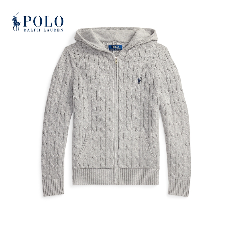 Ralph Lauren/Ralph Lauren Boys' Fall 26 Cable Knit Cotton Hooded Full-Zip Sweater Ralph Lauren/Ralph Lauren Boys' Fall 26 Cable Knit Cotton Hooded Full-Zip Sweater