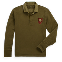 RRL Mens Fall 24 patch patch cotton jersey rugby shirt RL93732