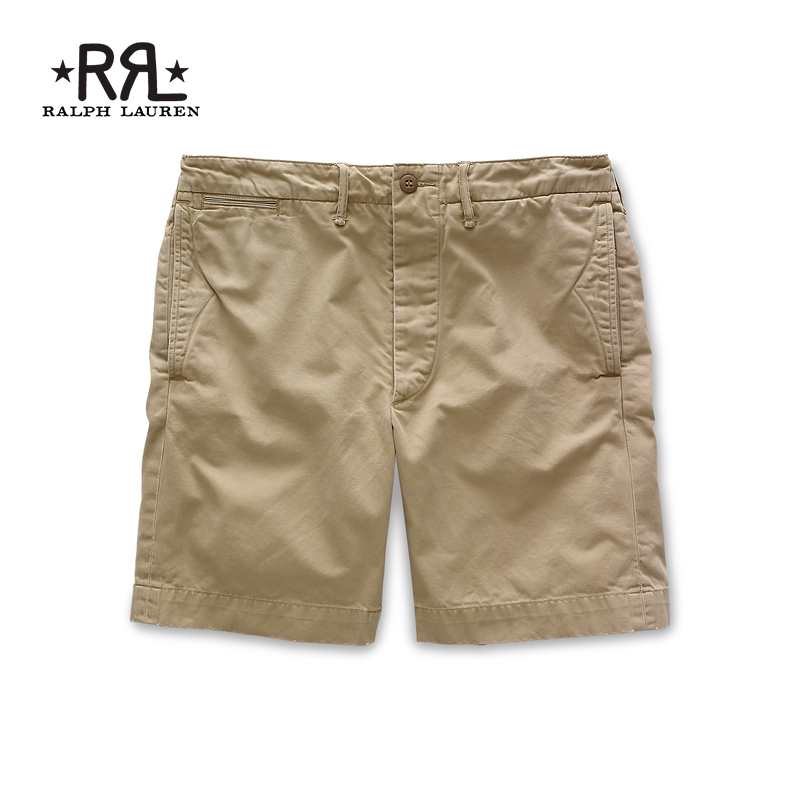 Rrl Men's Classic Slim-Fit Straight Cotton Khaki Shorts Rl90238