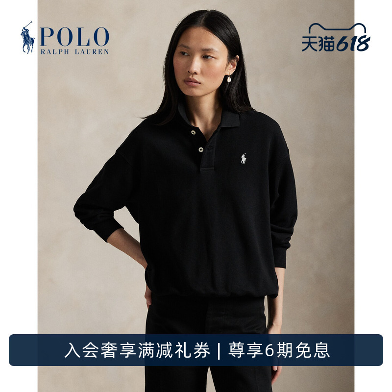 Ralph Lauren/Ralph Lauren Women's Classic Loose Fit Fleece Long Sleeve Polo Shirt Rl27423 Ralph Lauren/Ralph Lauren Women's Classic Loose Fit Fleece Long Sleeve Polo Shirt Rl27423