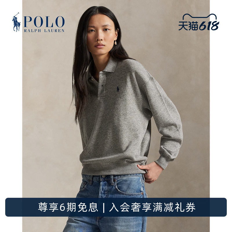 Ralph Lauren/Ralph Lauren Women's Classic Loose-Fitting Long-Sleeved Polo Shirt Rl26941 Ralph Lauren/Ralph Lauren Women's Classic Loose-Fitting Long-Sleeved Polo Shirt Rl26941