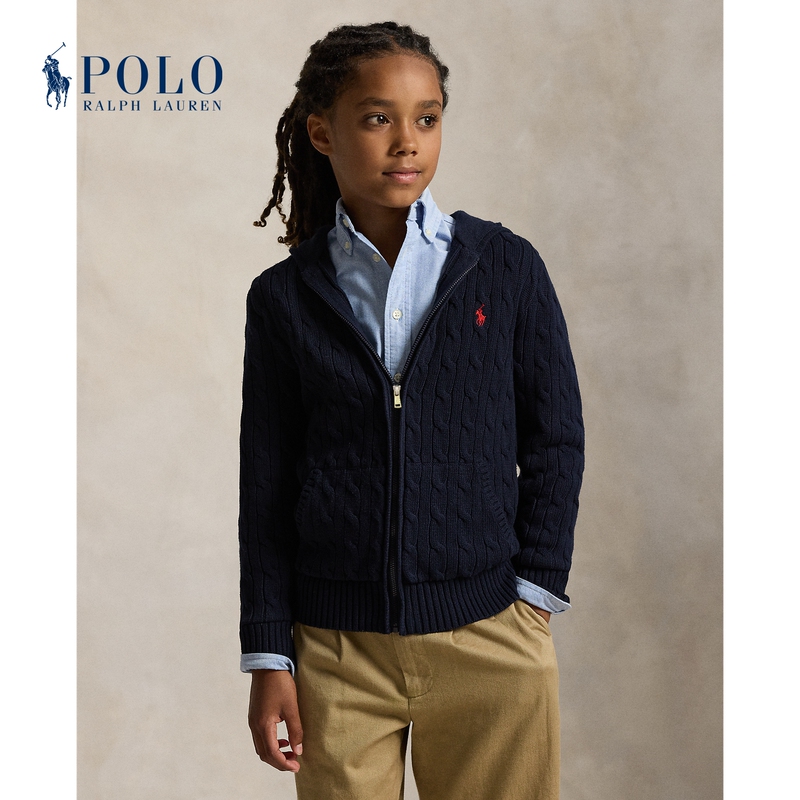 Ralph Lauren/Ralph Lauren Boys' Classic Cable Knit Cotton Zipper Sweater Rl42070 Ralph Lauren/Ralph Lauren Boys' Classic Cable Knit Cotton Zipper Sweater Rl42070