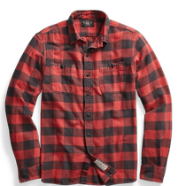 RRL Mens Classic Plaid Twill Work Shirt RL90056