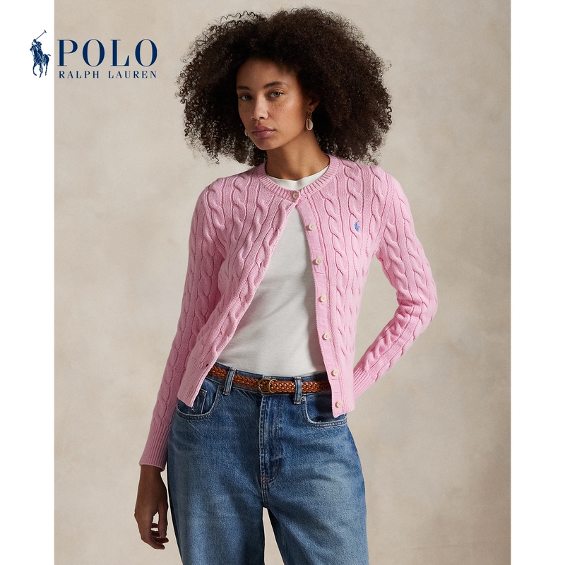 Ralph Lauren/Ralph Lauren Women's Classic Slim Fit Cable Knit Cotton Cardigan