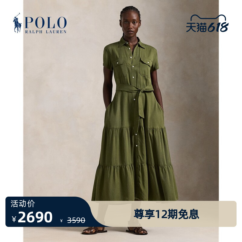 Ralph Lauren/Ralph Lauren Women's Classic Belted Layered Shirt Dress