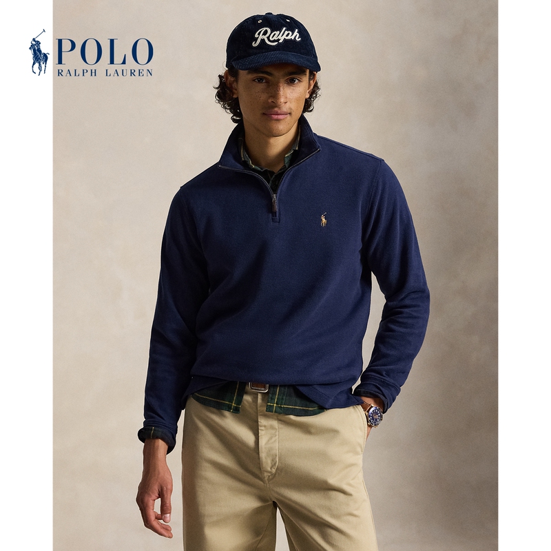 Ralph Lauren/Ralph Lauren Men's Clothing 26 Autumn Estate Ribbed Cotton Quarter-Zip Pullover