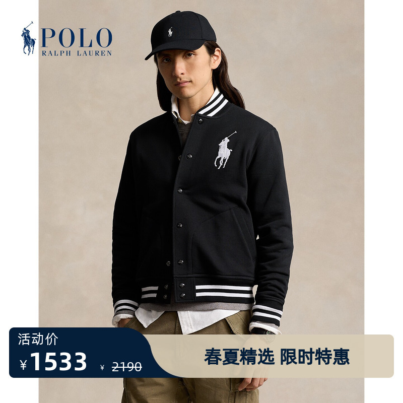 Ralph Lauren/Ralph Lauren Men's Classic Big Pony Fleece Baseball Jacket Rl100114 Ralph Lauren/Ralph Lauren Men's Classic Big Pony Fleece Baseball Jacket Rl100114