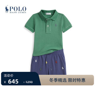 Ralph Lauren/拉夫劳伦婴童 25年早秋网眼布Polo衫和短裤套装