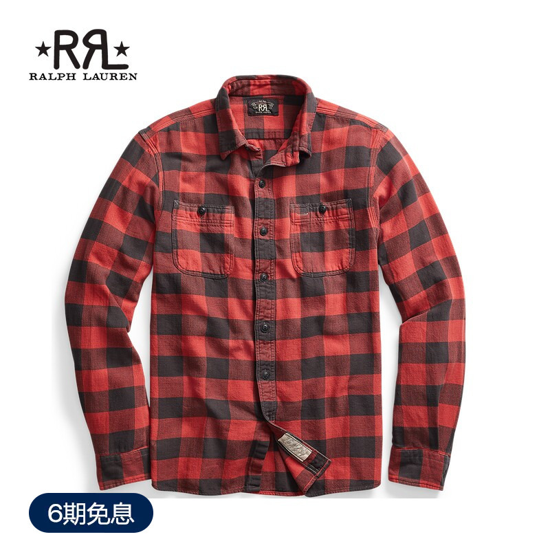 Rrl Men's Classic Plaid Twill Work Shirt Rl90056 Rrl Men's Classic Plaid Twill Work Shirt Rl90056