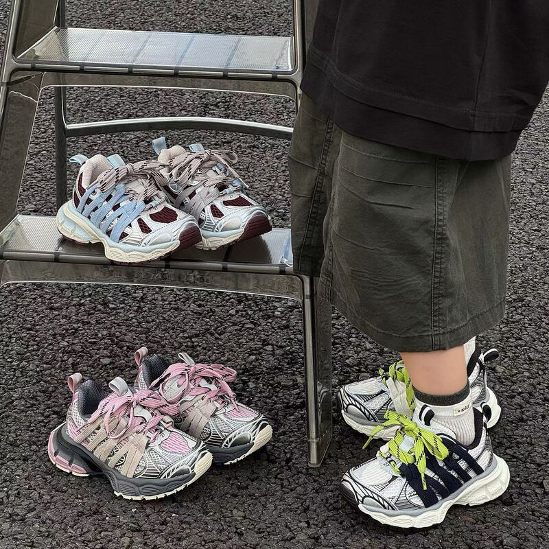 Paris Kids' Dad Shoes 2026 New Spring and Autumn Boys' Vintage Dirty Shoes Spider-Man Lace-Up Girls' Shoes Paris Kids' Dad Shoes 2026 New Spring and Autumn Boys' Vintage Dirty Shoes Spider-Man Lace-Up Girls' Shoes
