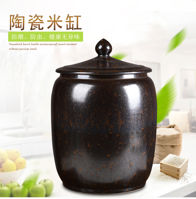 Ceramic barrel ricer box tank caddy fixings seal pot tea cake tea storage POTS tea urn loose tea ware jingdezhen