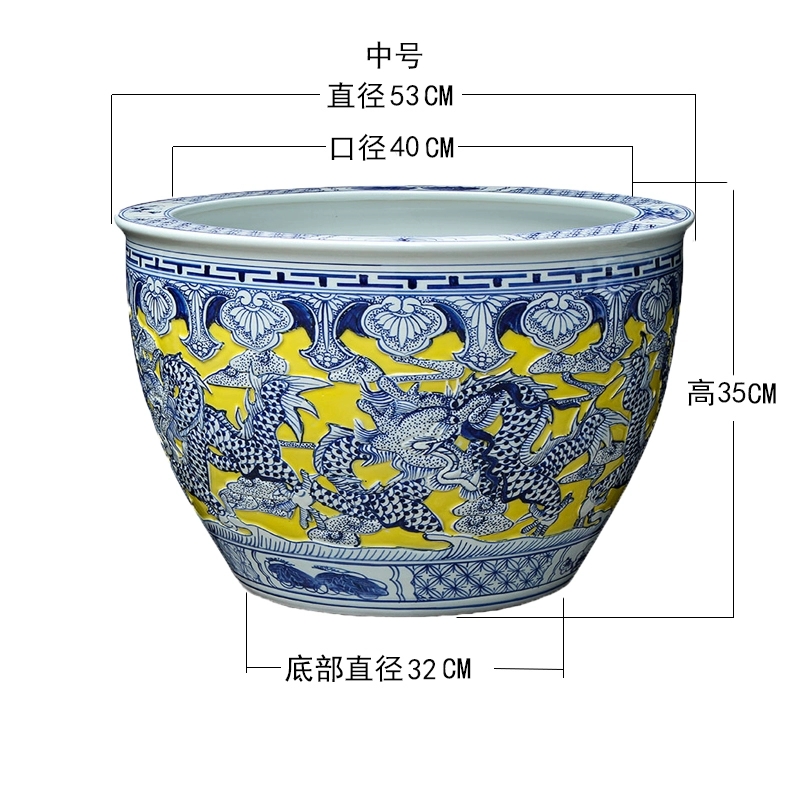 Ceramics have an oversized tank brocade carp goldfish bowl, villa and courtyard outside the lotus pond lily cylinder town curtilage the wind water tanks