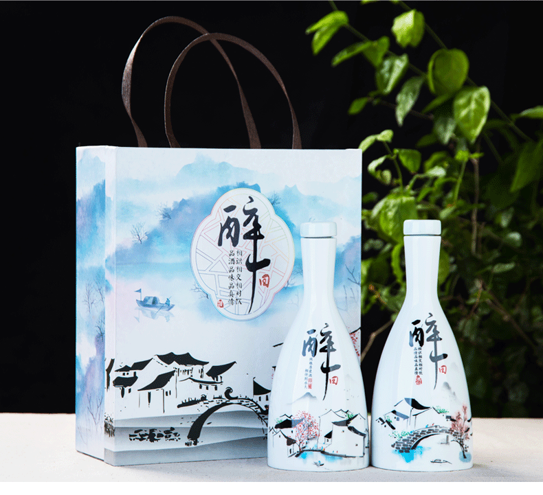 Jingdezhen ceramic bottle 1 catty decoration creative household small empty bottle of white wine jar airtight jar a jin of customization