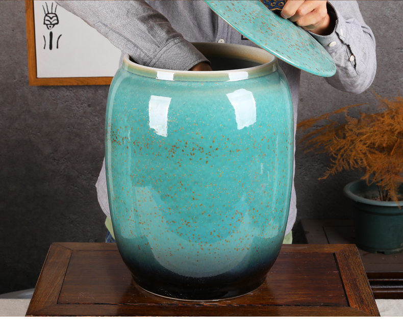 Jingdezhen ceramic barrel ricer box with cover seal tea caddy fixings household water tanks moistureproof multigrain bread cylinder cylinder meter box