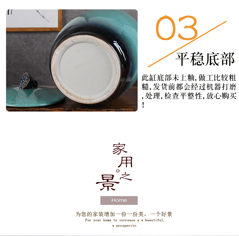Jingdezhen ceramic barrel ricer box with cover seal tea caddy fixings household water tanks moistureproof multigrain bread cylinder cylinder meter box