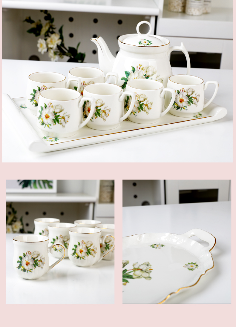 Jingdezhen Korean ceramic teapot tea sets a cup of tea tray with the tray of a complete set of gift boxes household utensils suits for