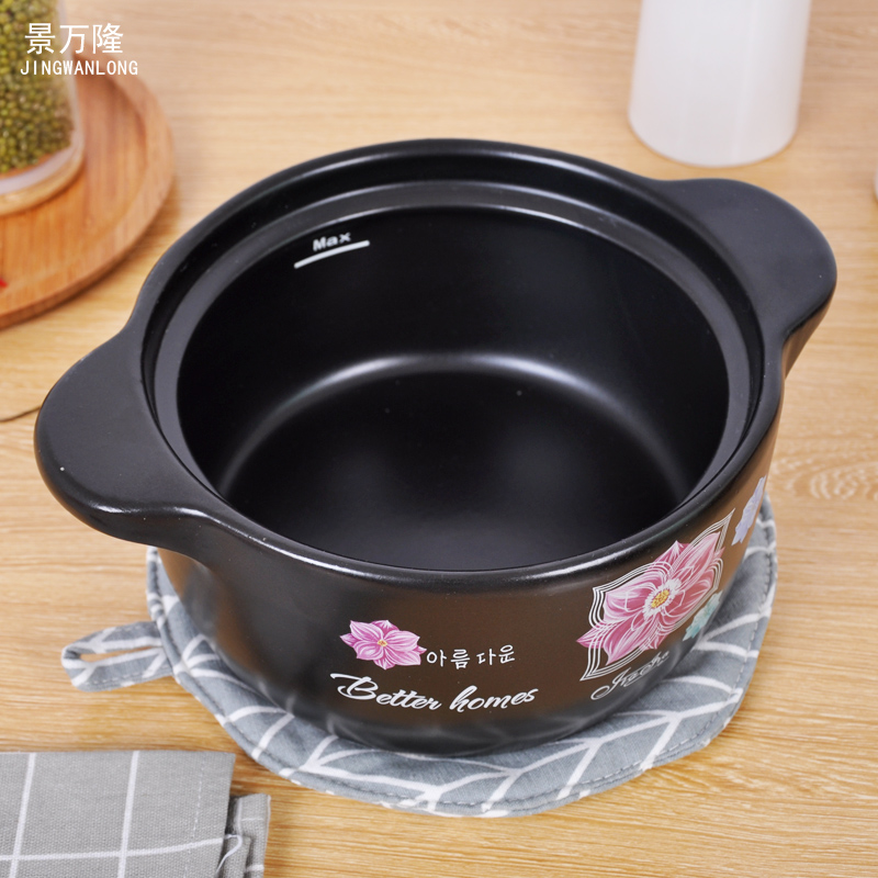 Casserole stew ceramic pot Korean soup flame to hold to high temperature curing pot soup'm the earth stone bowl kitchen utensils