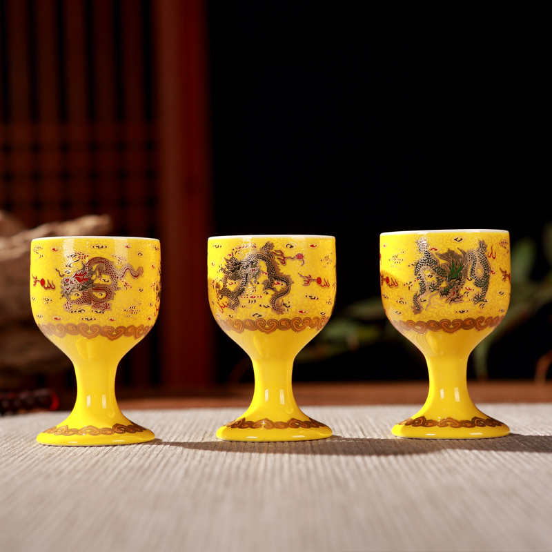 Jingdezhen ceramic wine wine wine bottle suit household hip antique Chinese wine glass wine points home