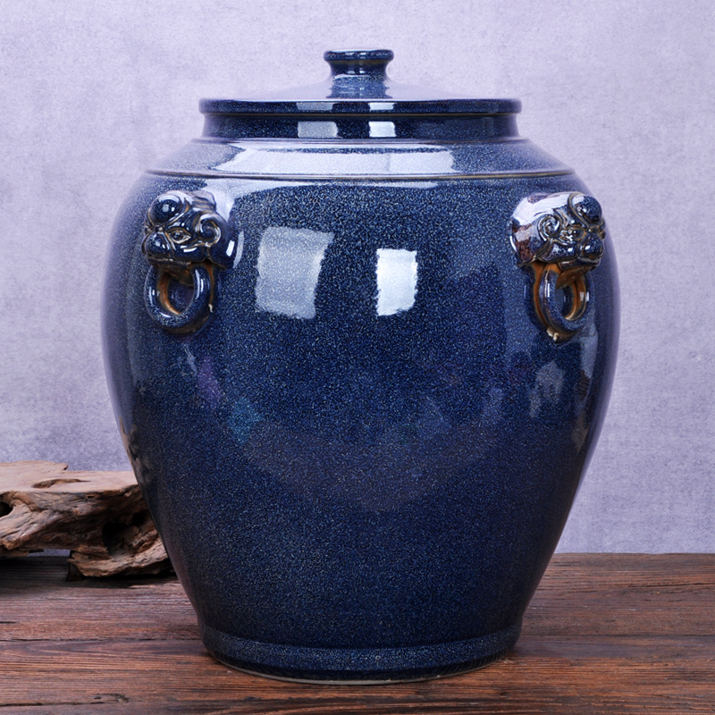 Jingdezhen ceramic barrel oil cylinder tank 20 jins 30 jins of 50 kg 100 jins water storage tank with tap water bucket