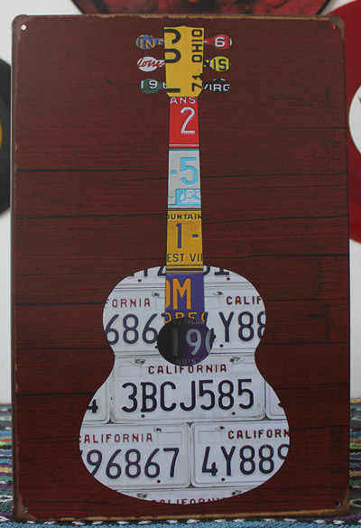 Iron Sheet Drawing Bar Pendant Coffee Dining Hall Retro Decoration of European and American Soft Wall Decoration Web Cafe Industrial Wind Rectangle