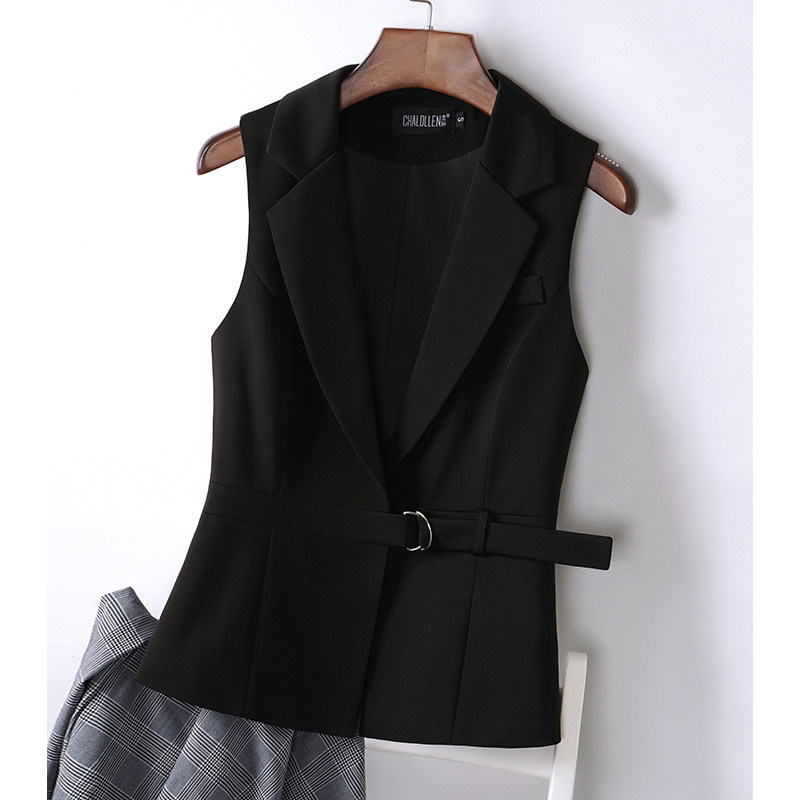 CHALDLLEN Charlene suit vest woman 2021 new spring and autumn short casual Korean version sleeveless lap 828