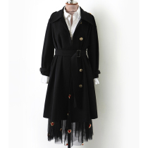 Design sense niche windbreaker womens long Korean version loose thin temperament British loose version of the jacket