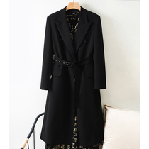 CHALDLLEN blazer womens long loose version design sense womens belt British spring and autumn external match