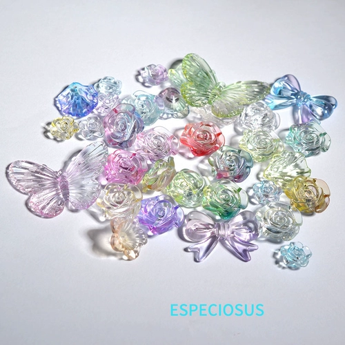 Прозрачные акриловые бусины, аксессуар, смешанные аксессуары, браслет из бисера ручной работы, в цветочек, DIY