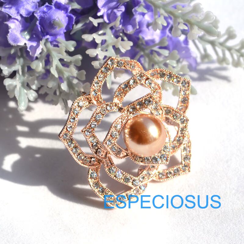 Trâm cài hoa nữ màu xanh rhinestone trang sức pop sườn xám phụ kiện thanh lịch ngọc trai mạ vàng trâm thời trang cao cấp - Trâm cài hoa cài áo