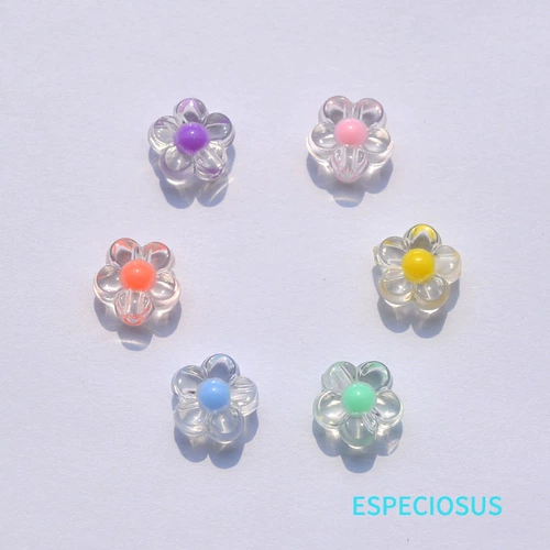 Аксессуар, прозрачные матовые аксессуары, акриловые бусы, бусины, серьги ручной работы, DIY, в цветочек