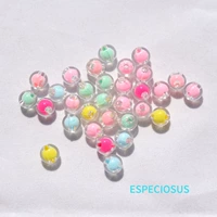 8мм прозрачные цветные бусины внутри бусин 100 шт.