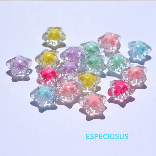 Ювелирные аксессуары «сделай сам», акриловые бусины со звездами, средние бусины, материал для ручного бисера, разноцветные бусины с пятиконечной звездой, 30 шт.