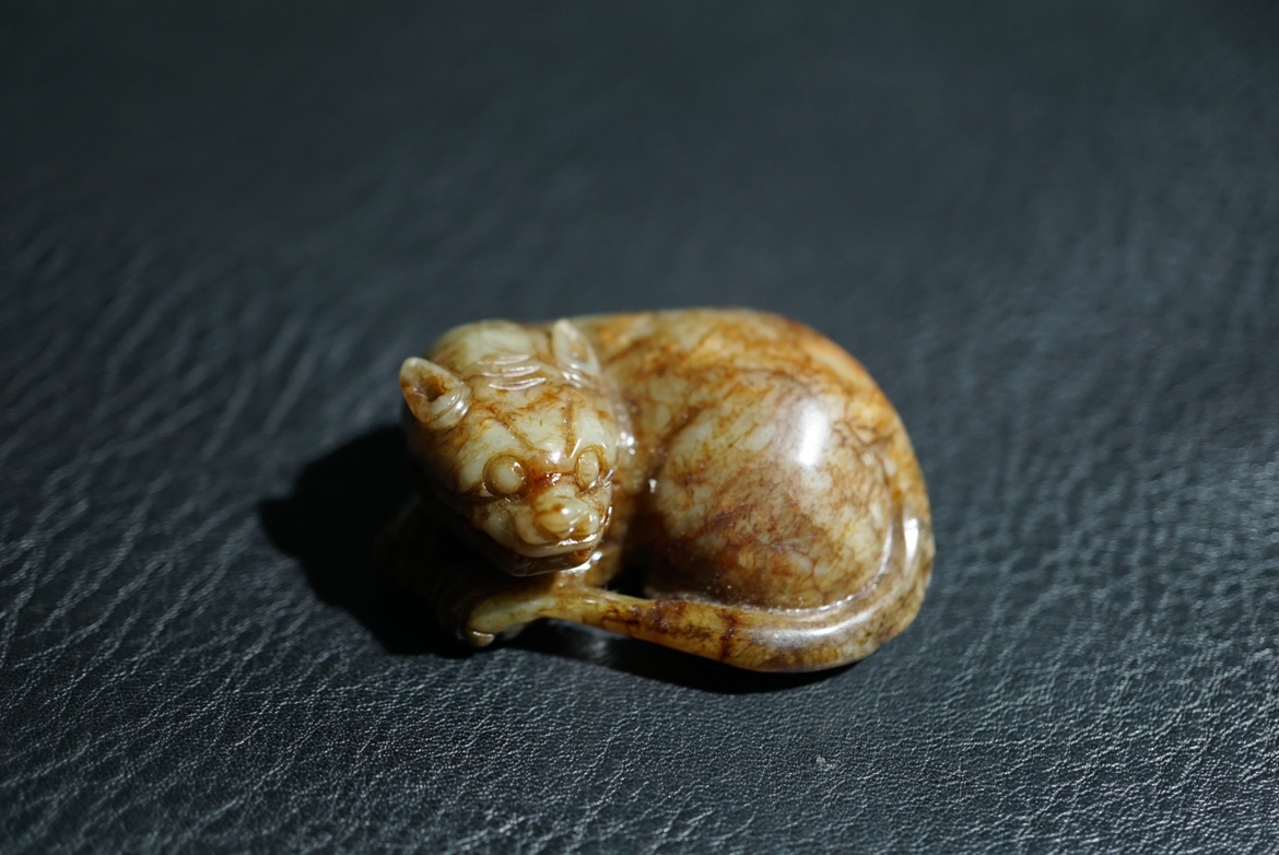 明清老和田玉貔貅把件摆件库存古玉老玉z4