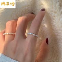 Freshwater Pearl String Beads Ring Female Advanced Elasticity Tightness Adjustable Stylish Personality Index Finger Ring Over The Years