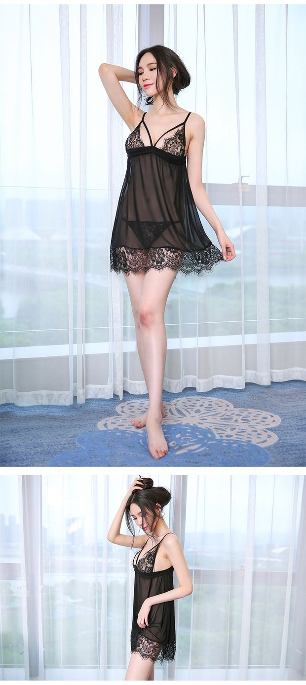 Đồ lót gợi cảm gợi cảm dây váy ngủ mùa hè ngọt ngào nơ ren đồ ngủ nữ phiên bản Hàn Quốc của công chúa ren dịch vụ nhà váy xuông phong cách