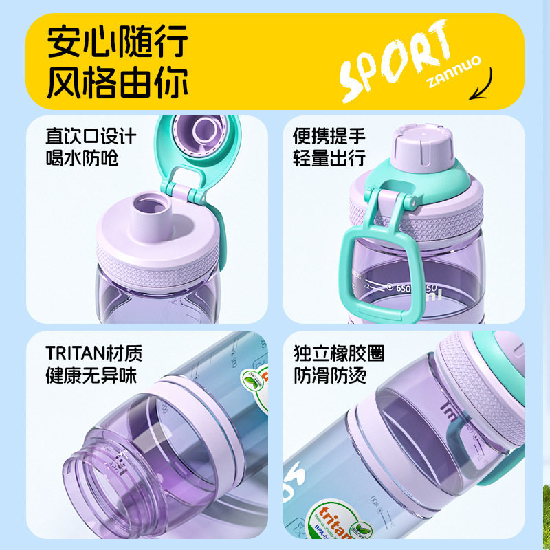 高颜值水杯Tritan运动水杯户外防摔大容量水杯学生耐高温便携