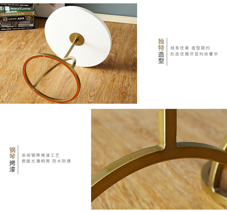 Nordic cá tính nghệ thuật bên bàn tròn bàn cà phê một vài hiện đại nhỏ gọn cầm tay ghế sofa bên một vài góc một vài đồ nội thất sắt rèn sáng tạo - Bàn trà bàn sofa gỗ sồi
