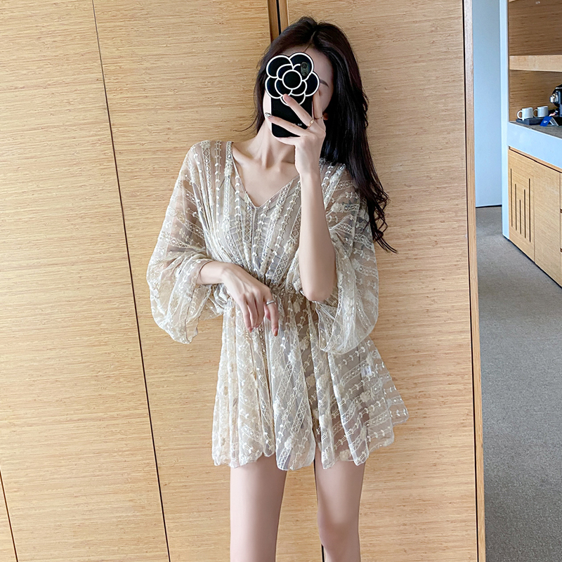 Swimsuit women's three sets of conservative students Summer Korea Ins wind bikini cover slim 2021's new spa