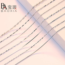 Sterling silver necklace female choker simple chain without pendant bare chain cross chain melon seeds snake bone star star single chain