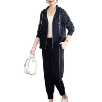 Mother Dress 2024 Spring Dress New Coat Middle Aged Women Casual Sportswear Old Age Spring Autumn Ocean Two Suits