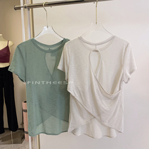 Summer new yoga clothing tops for women with hollow beautiful back sports short-sleeved T-shirts professional Pilates fitness clothes