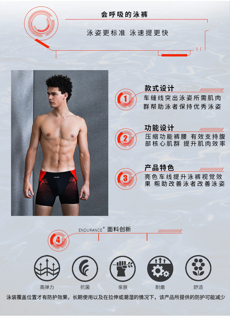 Plasch quần bơi chuyên nghiệp nam boxer thời trang áo tắm dành cho người lớn kích thước lớn thiết bị đào tạo suối nước nóng nhanh khô đồ bơi nam - Nam bơi đầm quần bơi nam hàng hiệu