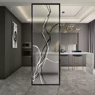 Home craft glass screen partition wall living room shade home decoration Net red light luxury porch Wall modern simplicity