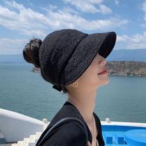 2024 new bubble yarn outdoor sunscreen sunscreen with a large brim with a small hanging mask out of the face