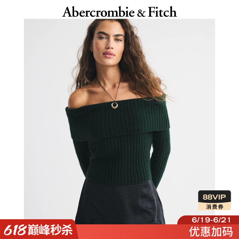 Af Women's Clothing 25 Autumn/Winter American Style Comfortable Versatile Ribbed Off-Shoulder Sweater Knitwear 150-5434 Af Women's Clothing 25 Autumn/Winter American Style Comfortable Versatile Ribbed Off-Shoulder Sweater Knitwear 150-5434