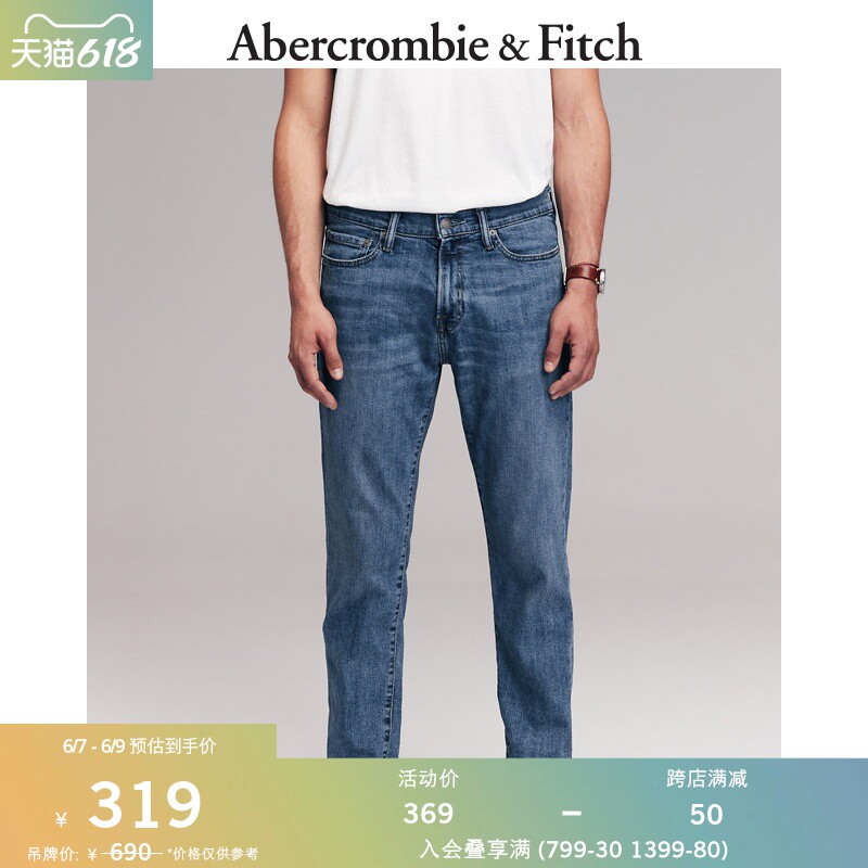 Abercrombie & Fitch Menswear Sport Wind Casual Tight Fit Straight Drum Jeans 157349-14 AF