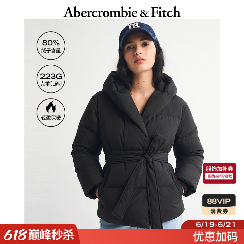 Af Wind-Resistant and Water-Resistant Thickened Lace-Up Black Multi-Color Hooded down Jacket 25 Autumn and Winter Women's Clothing 144-5239 Af Wind-Resistant and Water-Resistant Thickened Lace-Up Black Multi-Color Hooded down Jacket 25 Autumn and Winter Women's Clothing 144-5239