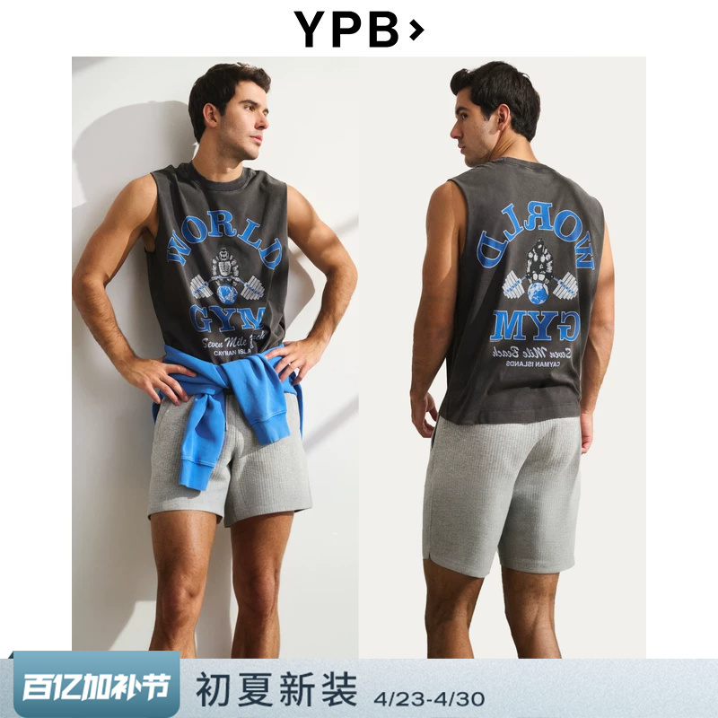 Af's Ypb American-Style Fitness Pattern Sleeveless Vest Sports T-Shirt Top 26 Spring and Summer Men's Clothing 118-6036