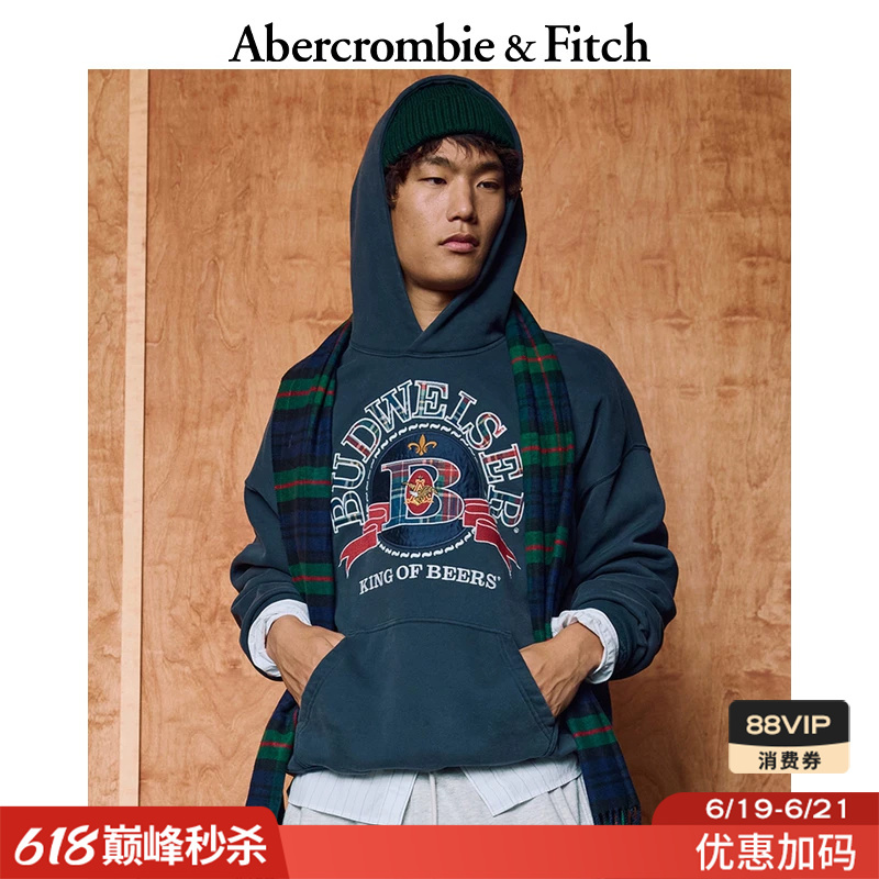 Af American Retro Fashion Budweiser Pattern Fleece Hooded Black Sweatshirt 25 Autumn and Winter Men's Clothing 122-5649 Af American Retro Fashion Budweiser Pattern Fleece Hooded Black Sweatshirt 25 Autumn and Winter Men's Clothing 122-5649
